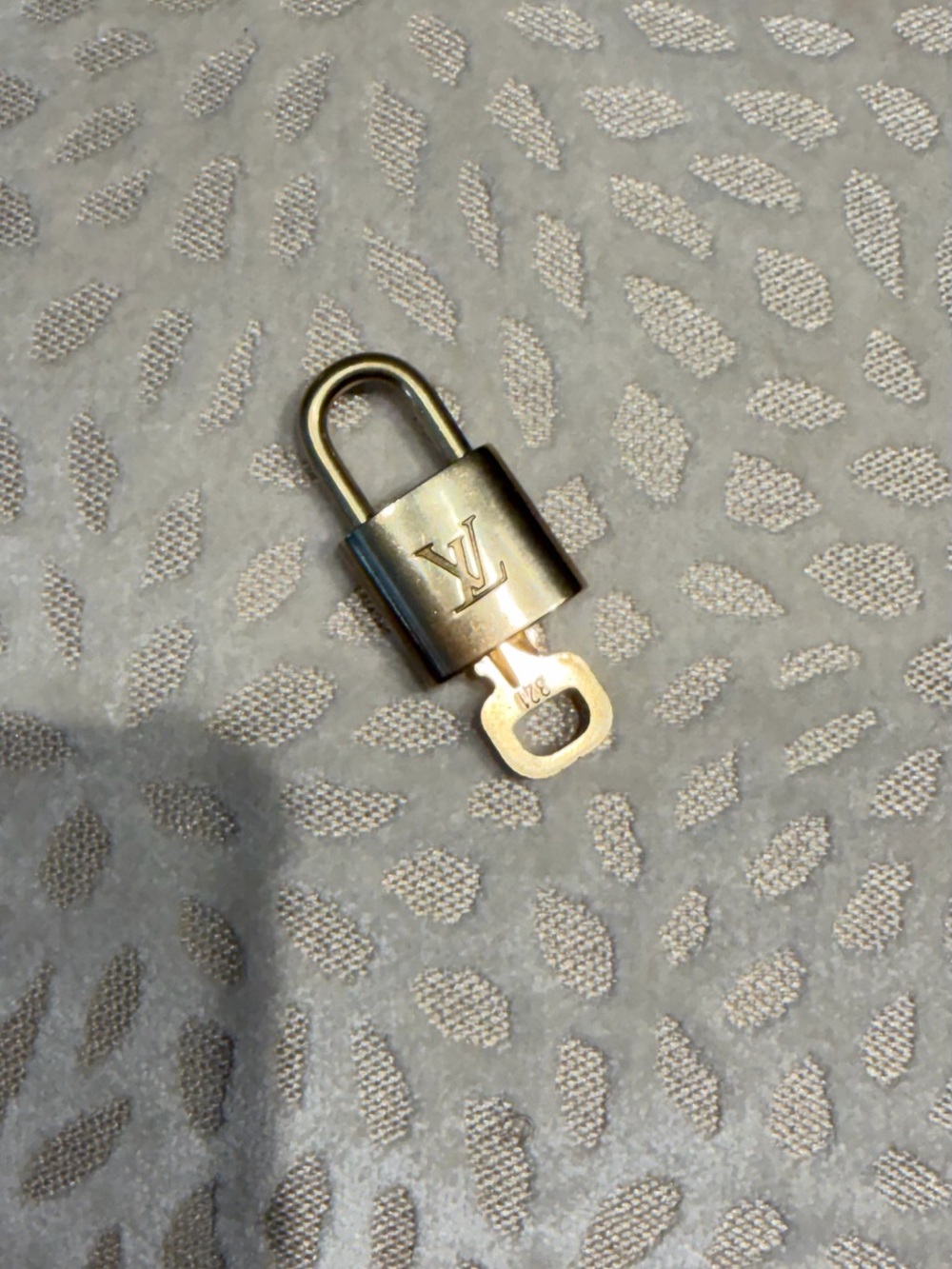 Louis Vuitton Brass Padlock with Key Charm